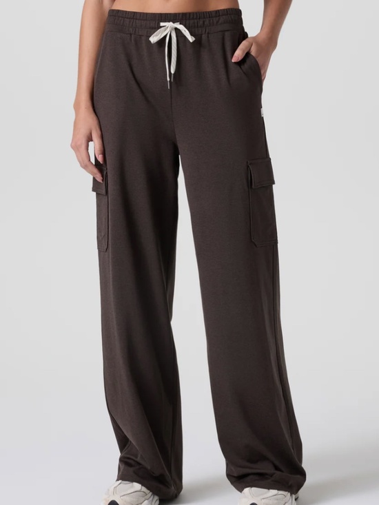Vuori Pants - Vuori Halo Essential Cargo Wideleg Pants, Java Heather, 30" Inseam, Sz Small
